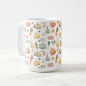 水彩秋の収穫模様 コーヒーマグカップ (正面左)