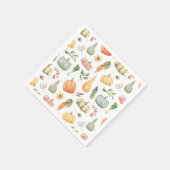 水彩秋の収穫模様 スタンダードカクテルナプキン (角)