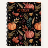 水彩秋の収穫模様 ノートブック (正面)