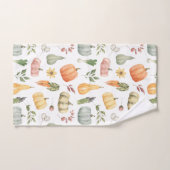 水彩秋の収穫模様 バスタオルセット (ハンドタオル)