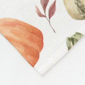 水彩秋の収穫模様 フリースブランケット (角)