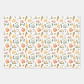 水彩秋の収穫模様 ラッピングペーパーシート (正面3)