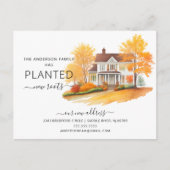 水彩秋の家の引越し案内 ポストカード (正面)