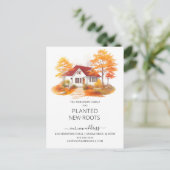 水彩秋の家の引越し案内 ポストカード (スタンド正面)