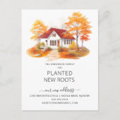 水彩秋の家の引越し案内 ポストカード (正面)