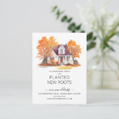 水彩秋の家の引越し案内 ポストカード (スタンド正面)