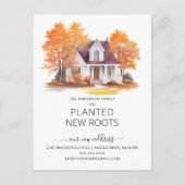 水彩秋の家の引越し案内 ポストカード (正面)