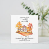 水彩秋の家の引越し案内 招待状 (スタンド正面)