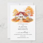 水彩秋の家の引越し案内 招待状 (正面)