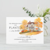 水彩秋の家の引越し案内 招待状 (スタンド正面)