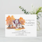 水彩秋の家の引越し案内 招待状 (スタンド正面)