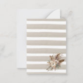 水彩秋の恋のブライダルシャワーフラワーポンプ ノートカード (裏面)