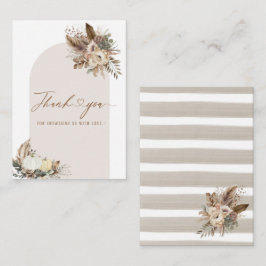 水彩秋の恋のブライダルシャワーフラワーポンプ ノートカード