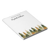 水彩秋の松の木のメモパーソナライズされた帳 ノートパッド (アングル)