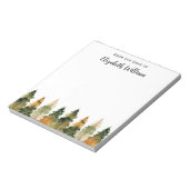 水彩秋の松の木のメモパーソナライズされた帳 ノートパッド (回転)