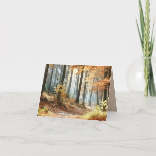 水彩秋の森：鮮やか秋芸術 サンキューカード (正面)