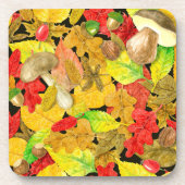 水彩秋の模様 コースター (正面)