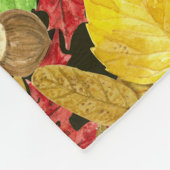 水彩秋の模様 フリースブランケット (角)