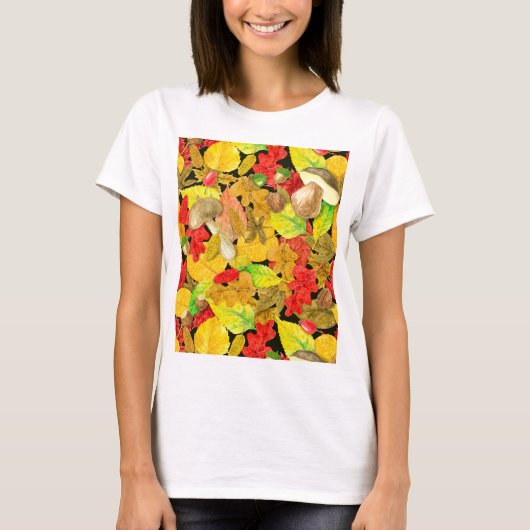 水彩秋の模様 Tシャツ (正面)