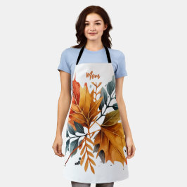 水彩秋の秋色離れの エプロン