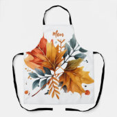 水彩秋の秋色離れの エプロン (正面)