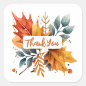 水彩秋の秋色離れの スクエアシール (正面)