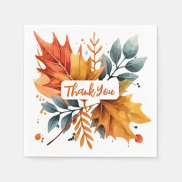 水彩秋の秋色離れの スタンダードカクテルナプキン