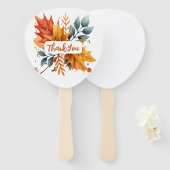 水彩秋の秋色離れの ハンドファン (正面&裏面)