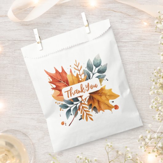 水彩秋の秋色離れの フェイバーバッグ (クリップ留めされた状態)