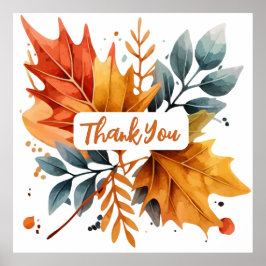 水彩秋の秋色離れの ポスター