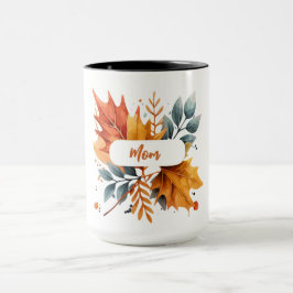 水彩秋の秋色離れの マグカップ