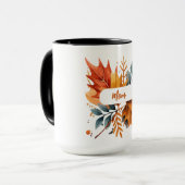 水彩秋の秋色離れの マグカップ (正面左)