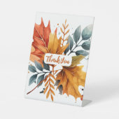 水彩秋の秋色離れの 台座サイン (正面)