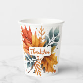 水彩秋の秋色離れの 紙コップ (正面)