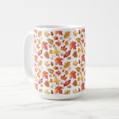 水彩秋の紅葉継ぎ目なしパターン コーヒーマグカップ (正面左)