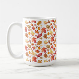 水彩秋の紅葉継ぎ目なしパターン コーヒーマグカップ