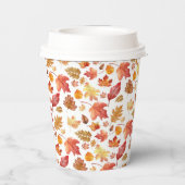 水彩秋の紅葉継ぎ目なしパターン 紙コップ (裏面)
