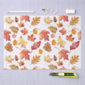 水彩秋の紅葉継ぎ目なしパターン 薄葉紙 (クラフト)