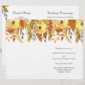 水彩秋の結婚式プログラム (正面/裏面)