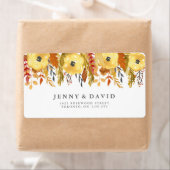 水彩秋の結婚式住所 シール (インサイチュ)