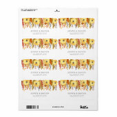 水彩秋の結婚式住所 シール (フルシート)