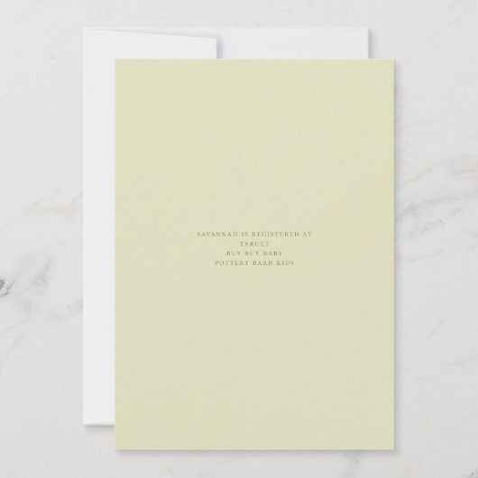 水彩秋の緑のベビーシャワー招待状 招待状 (裏面)