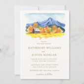 水彩秋の自然インスパイア結婚ズ 招待状 (正面)