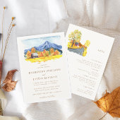 水彩秋の自然インスパイア結婚ズ 招待状