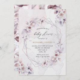 水彩秋の花のベイビーシャワーの招待状