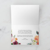 水彩秋の花ガーランド フローラル ウェディング サンキューカード (内部)