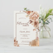 水彩秋の花シャンパンリタイア 招待状 (スタンド正面)