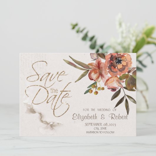 水彩秋の花デートを保存 セーブザデート (スタンド正面)