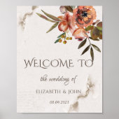 水彩秋の花デートを保存 ポスター (正面)