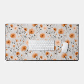水彩秋の花ミニマリスト植物学 デスクマット (キーボード&マウス)